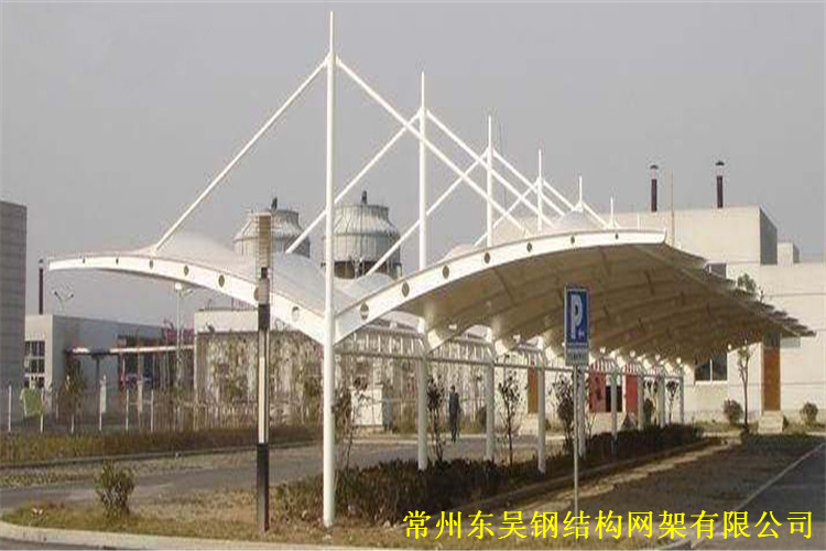 學校醫(yī)院行政大樓膜結構車棚（雙挑）